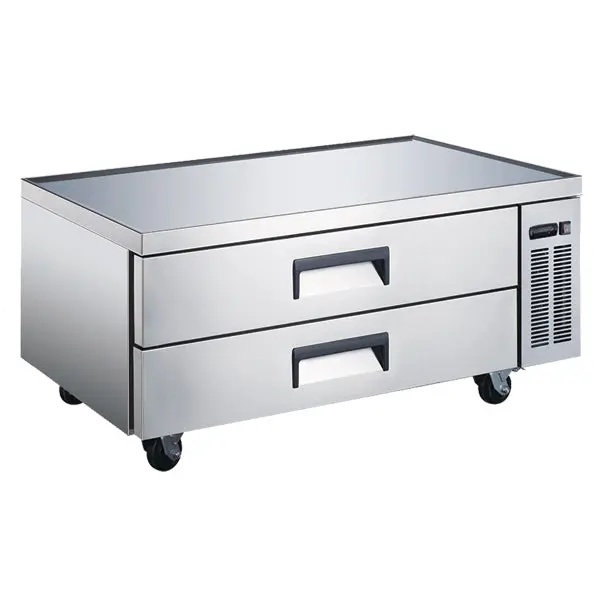 Omcan 52-Inch Stainless Steel Refrigerated Chef Base – 2-Drawer, 258 L (9 Cu.Ft.) 1