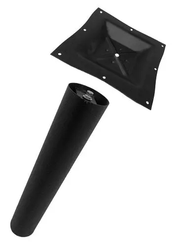 Omcan Standard-Height Table Column – 4.5" Black Round Post With Square Spider Top 1