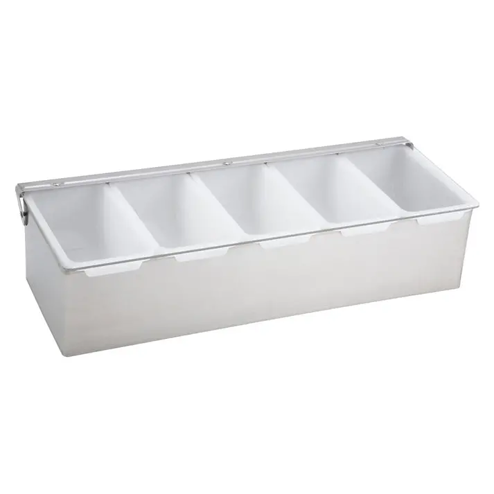 Pcd-5 Stainless Steel Condiment Organizer – 5-Section Commercial-Grade Holder 1