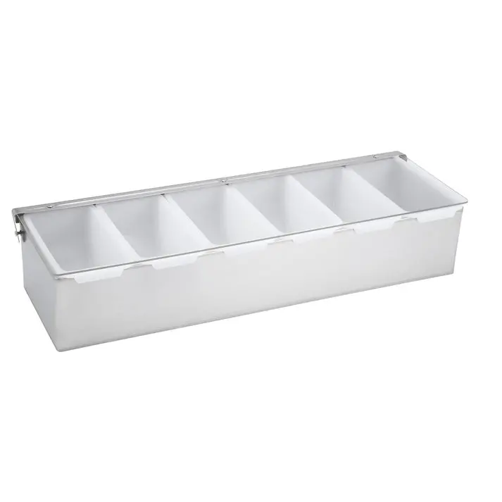 Pcd-6 Multi-Compartment Condiment Holder – 6-Section Stainless Steel Dispenser 1