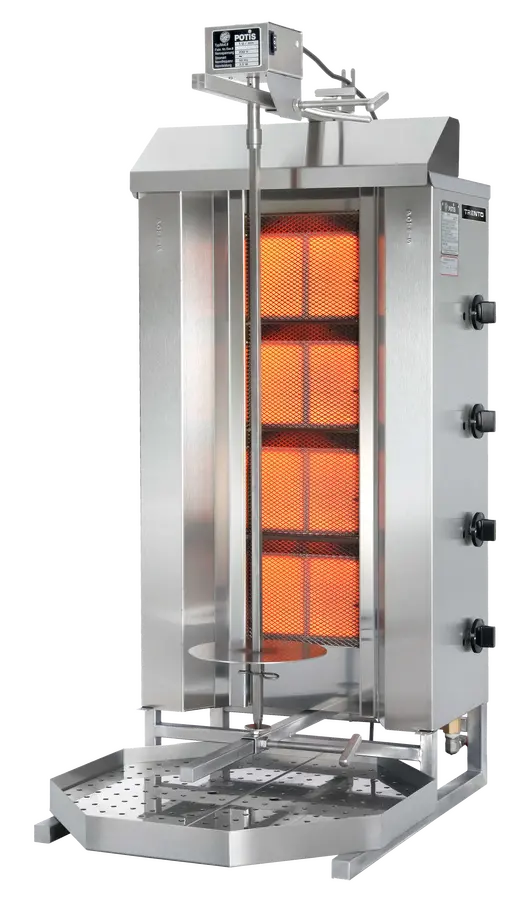 Potis Mu Gd4 Natural Gas Doner Kebab Rotisserie – 70 Kg, 4-Burner System 1