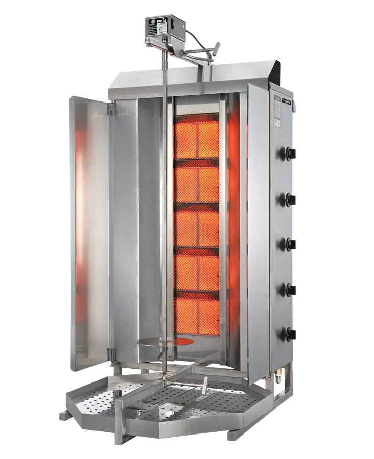 Potis Mu Gd5 High-Capacity Gas Vertical Broiler – 120 Kg, 5-Burner Design 1