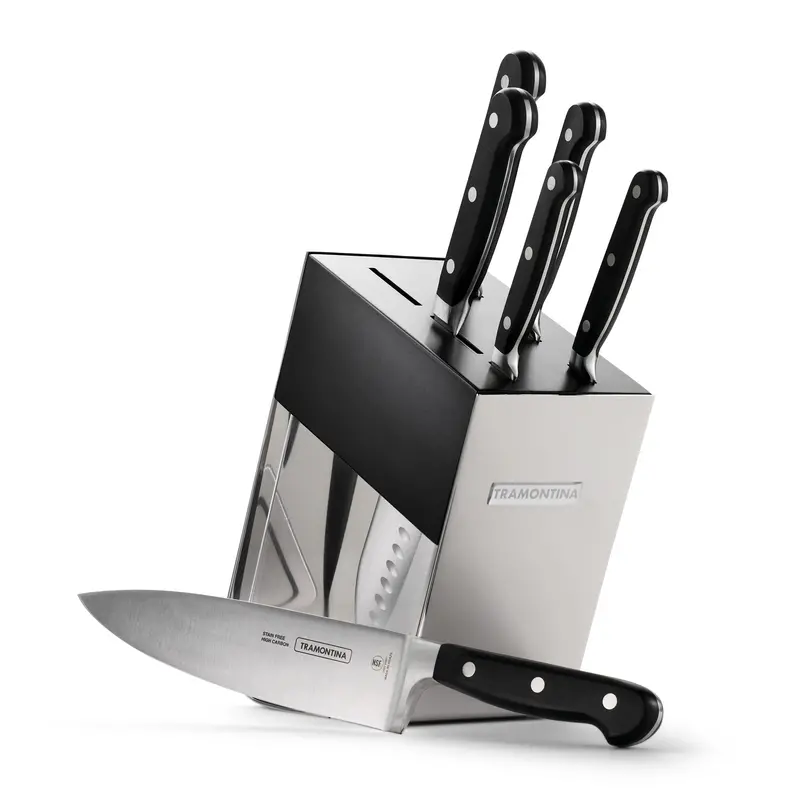 Professional 7-Piece Forged Knife Block Set With Ergonomic Handles 1