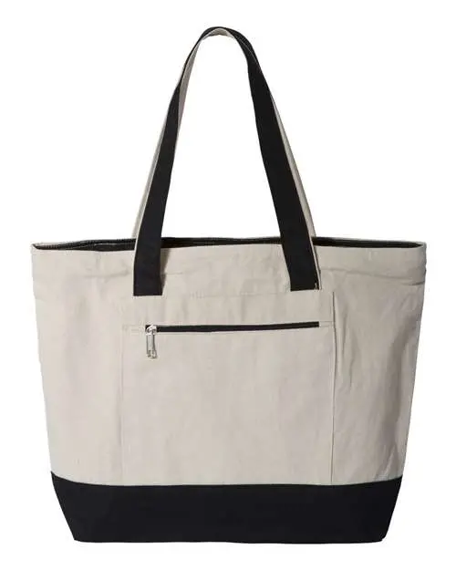 Q-Tees Q1300 19-Liter Zippered Carryall Tote Bag 1