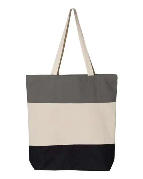 Q-Tees Tri-Color Canvas Tote Bag (Q125900, 11L) 1
