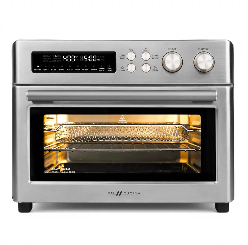Refurbished Val Cucina 10-In-1 Air Fryer Toaster Oven – Brushed Stainless Steel 1