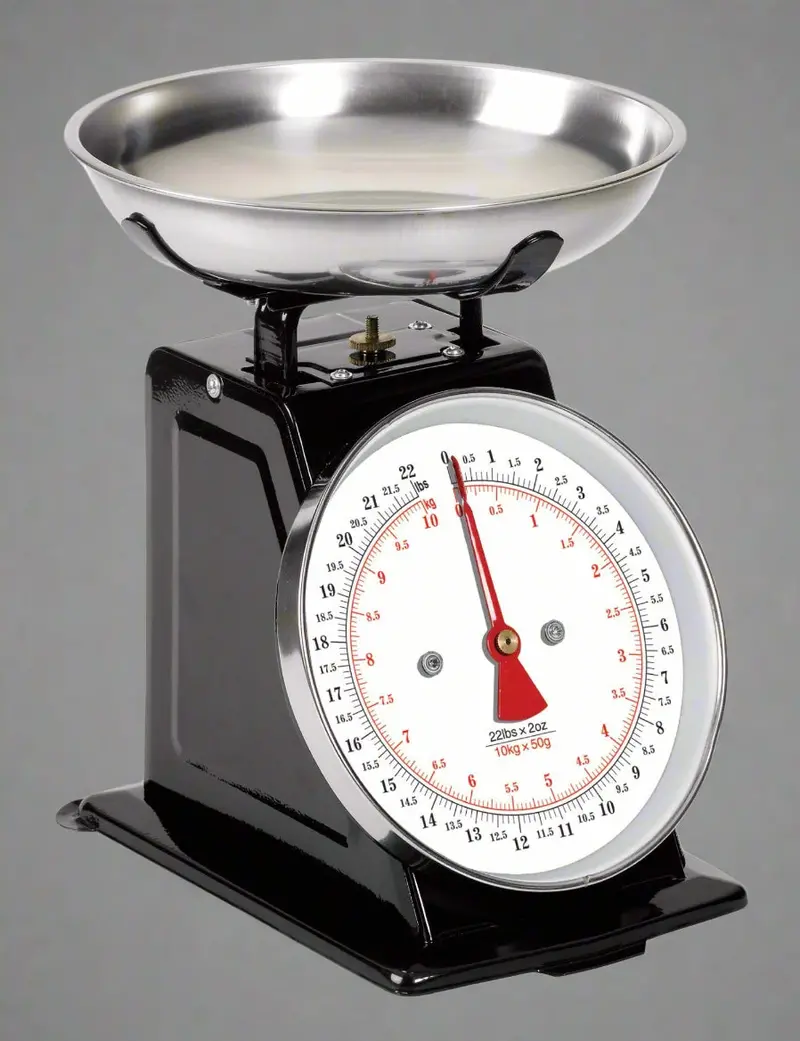 Retro-Style 22-Lb Mechanical Kitchen Scale – Silver & Black Analog Design | Model 410Mks 1