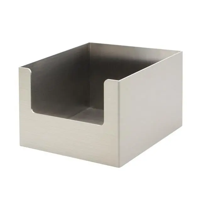 Satin Stainless Steel Square Desktop Tissue Holder For Hospitality 1