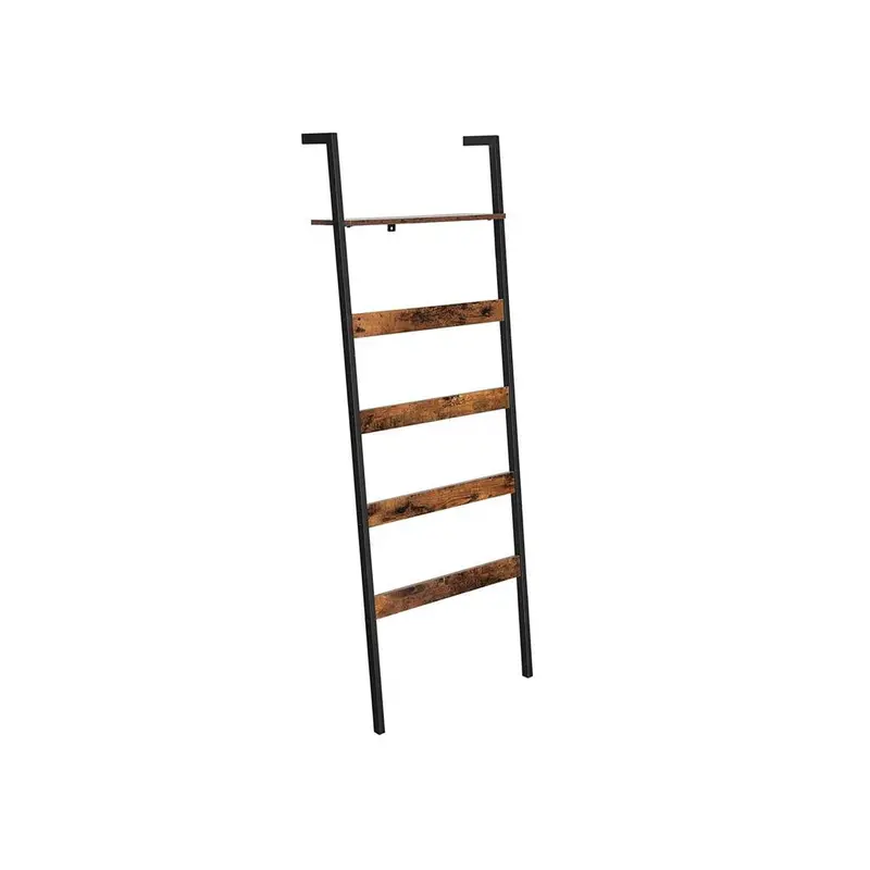 Scandinavian Blanket Ladder Shelf – Wall-Leaning Design 1