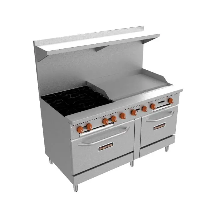 Sierra Sr-4B-36G-60 Gas Range – 4-Burner Cooktop With 36-Inch Griddle & 60-Inch Overall Width 1