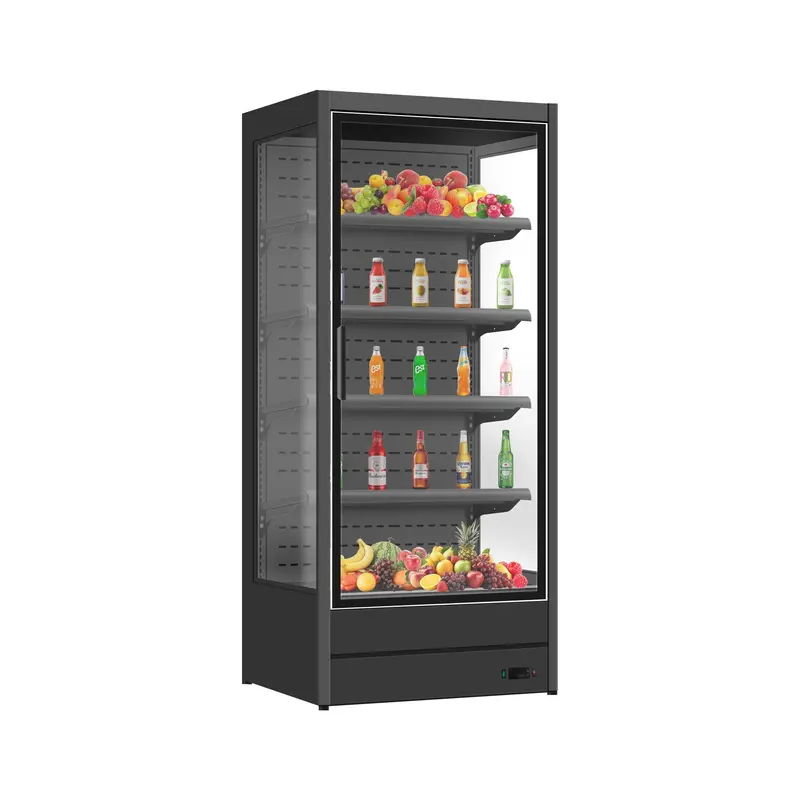 Single-Door Commercial Beverage Cooler – Glass-Front Refrigerated Display Unit For Drinks And Produce 1