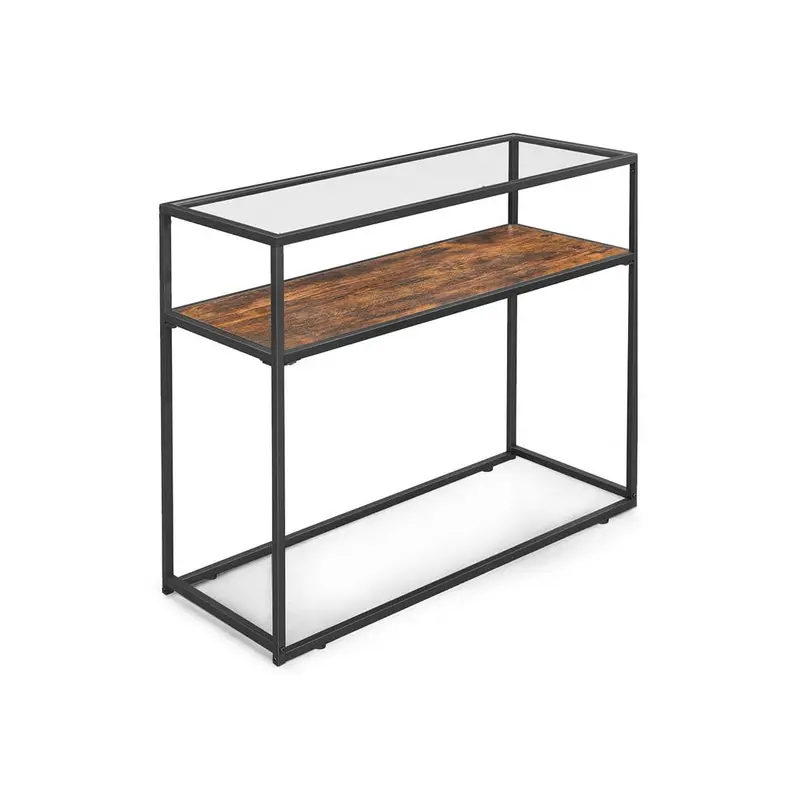 Slim Console Table Featuring Tempered Glass Top And Slim Base 1