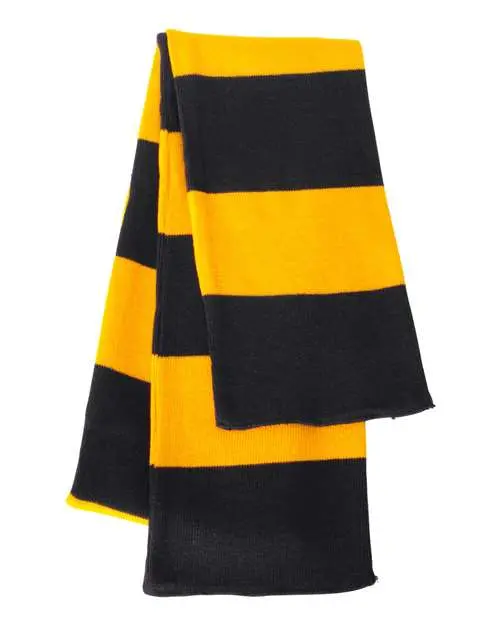 Sportsman Sp02 Rugby-Striped Knit Scarf – Bold Colorblocked Design 1
