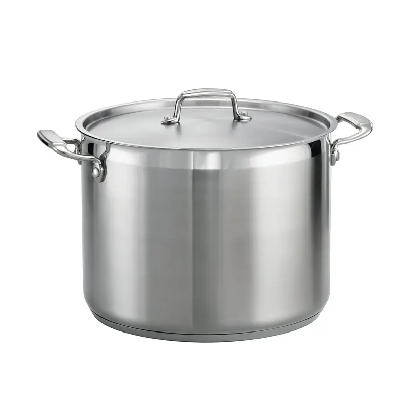 Stainless Steel Covered Stock Pot With Tight-Fit Lid 3