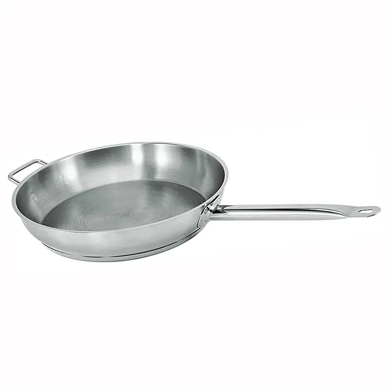 Stainless Steel Frying Pan With Reinforced Aluminum Core And Assist Handle 1