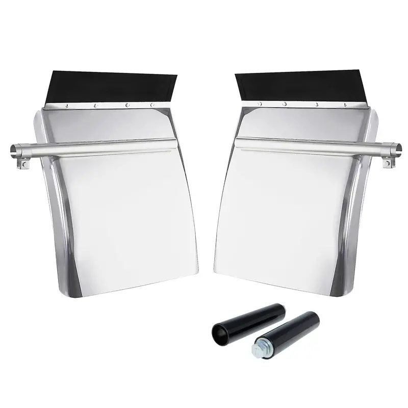 Stainless Steel Quarter Fender Set For Semi Trucks – 24×27 In Polished Universal Fit | Model P250522 1