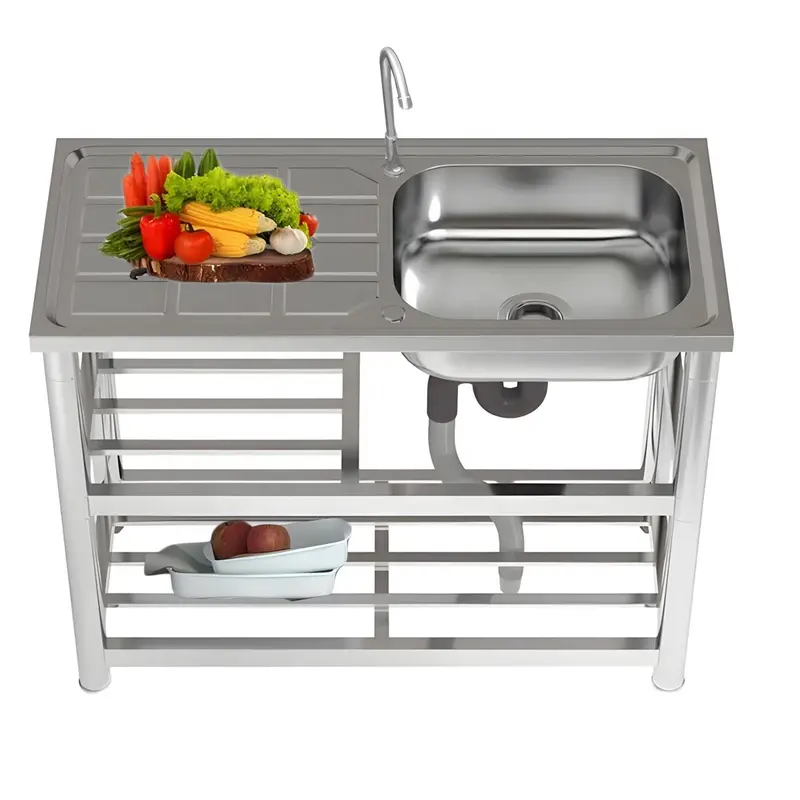 Stainless Steel Utility Sink With Faucet & Drain Kit – 29.5" × 15.7" × 31.5" Heavy-Duty Ss7540S 1