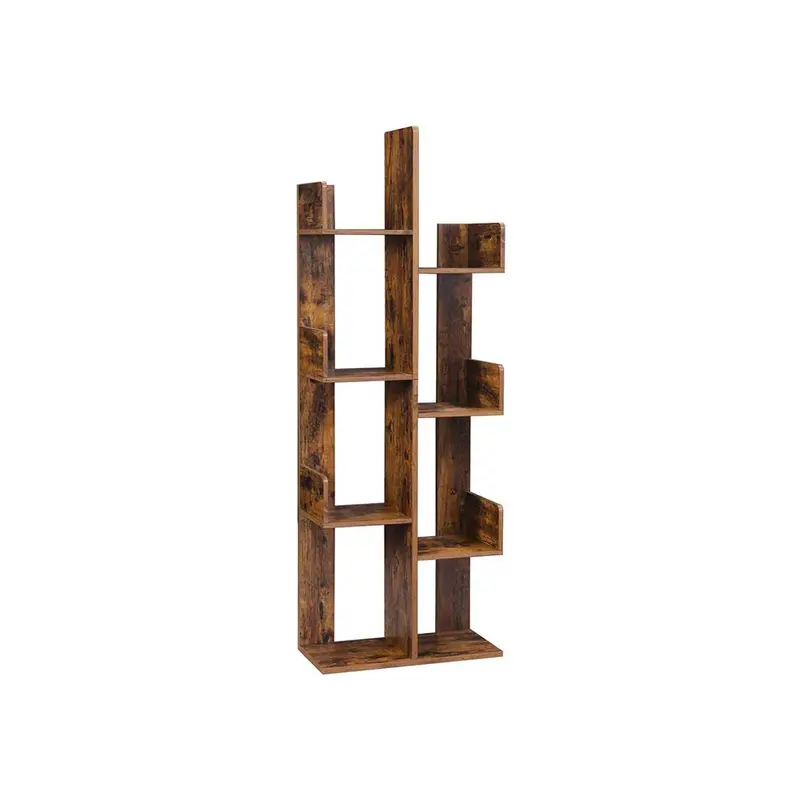 Tall 8-Shelf Wooden Bookcase For Living Room Or Office 1