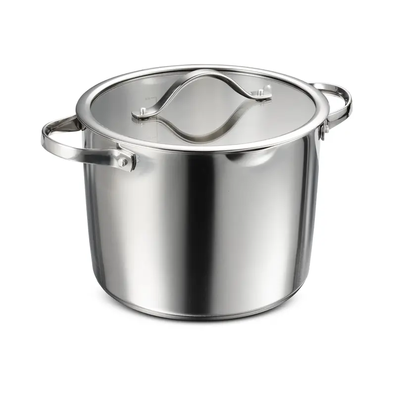 Tempo 8-Quart Tri-Ply Stainless Steel Stock Pot With Lid 1