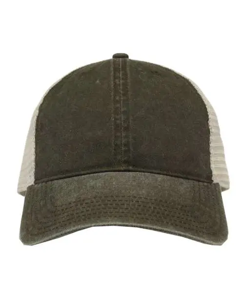 The Game Gb460 Pigment-Dyed Trucker Hat With Mesh Back 1