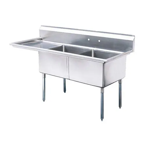 Thorinox Tds-1818-L18 18"X18" Left-Side Drainboard Corner Two-Compartment Sink 1