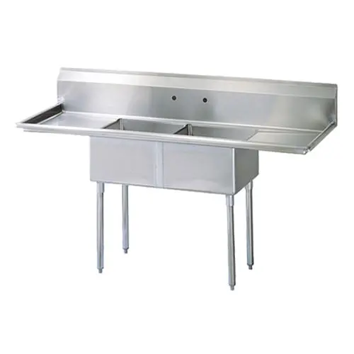 Thorinox Tds-1818-Rl18 18"X18" Dual-Side Drainboard Corner Two-Compartment Sink 1