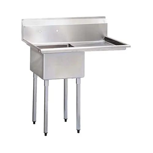 Thorinox Tss-1818-R18 Single-Compartment Corner Sink – 18" X 18" X 11", Right-Side Drainboard 1