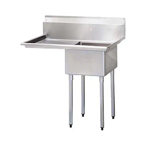 Thorinox Tss-1821-L18 Corner-Mount Single Compartment Sink – 18" X 21", Left-Side Drain Board 1