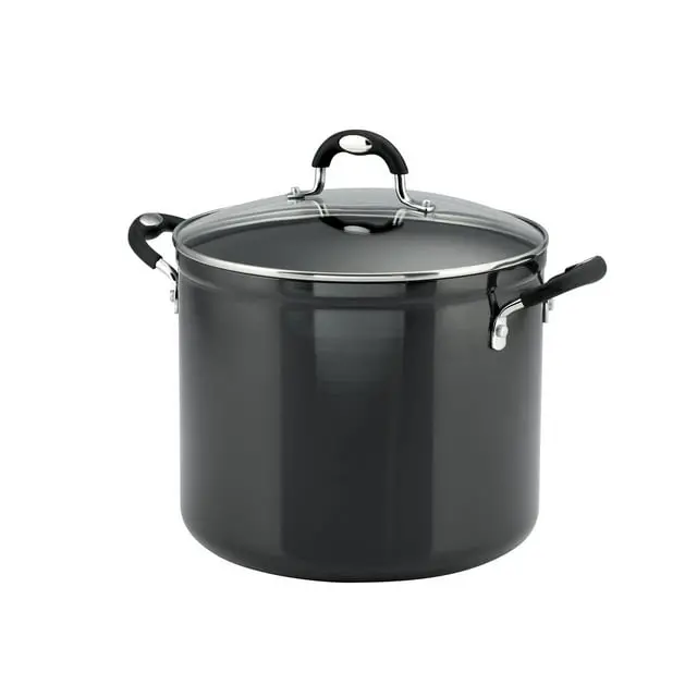 Tramontina Aluminum Nonstick Stock Pot With Lid – Charcoal Gray 1