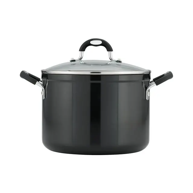 Tramontina Heavy-Duty Aluminum Stock Pot With Secure Cover – Charcoal Gray 1