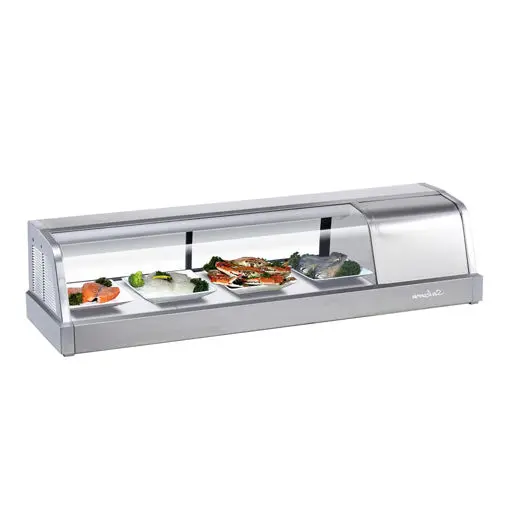 Turbo Air Sakura-70-R 72-Inch Self-Contained Curved-Glass Sushi Case (Right-Side Compressor) 1