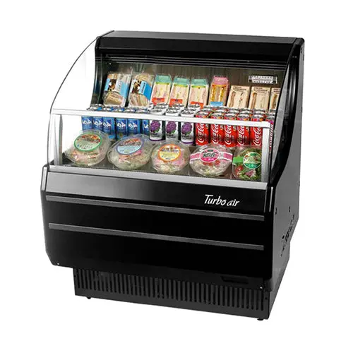 Turbo Air Tom-30Sb-N 28-Inch Slim-Line Horizontal Black Air-Curtain Display Case 1