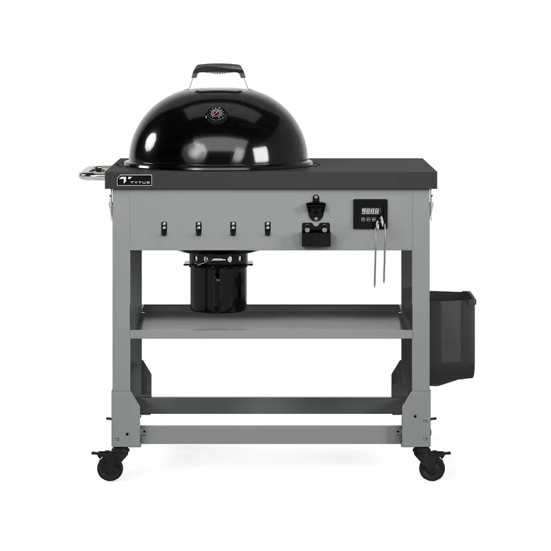 Tytus Anaheim 21-Inch Kettle Charcoal Grill With Cart, Cover, Thermometers, And Carry Bag 1