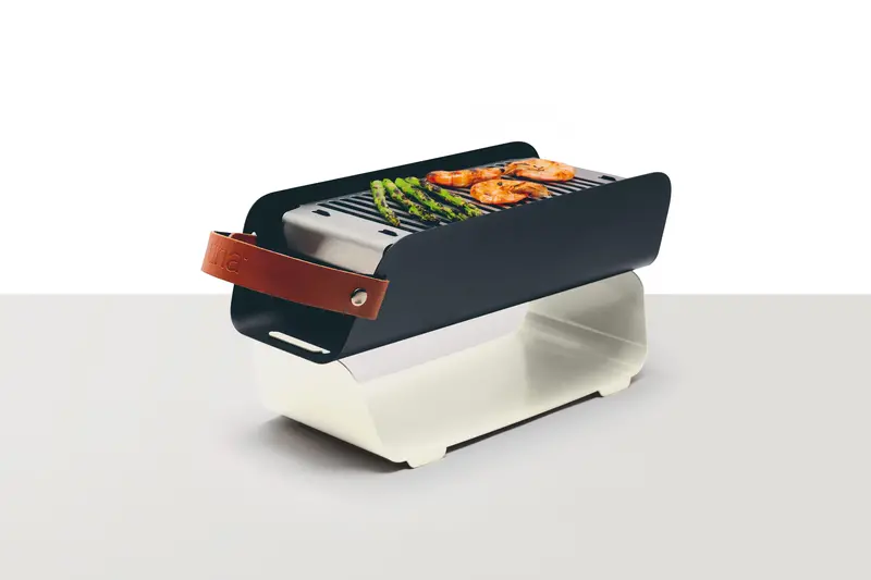 Una Portable Tabletop Charcoal Grill – Cream White Aesthetic 1