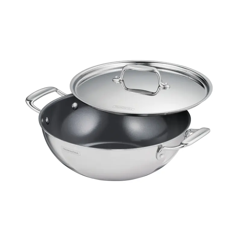 Utsava Tri-Ply Clad Covered Kadai With Ceramic Coating (Traditional Indian Wok) 3