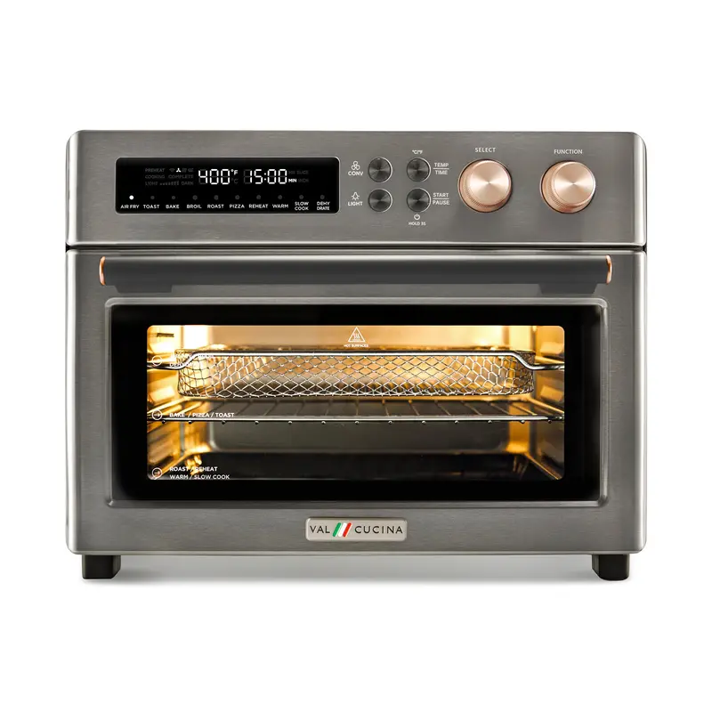 Val Cucina Classic Series 10-In-1 Air Fryer Toaster Oven – Metallic Gray 1