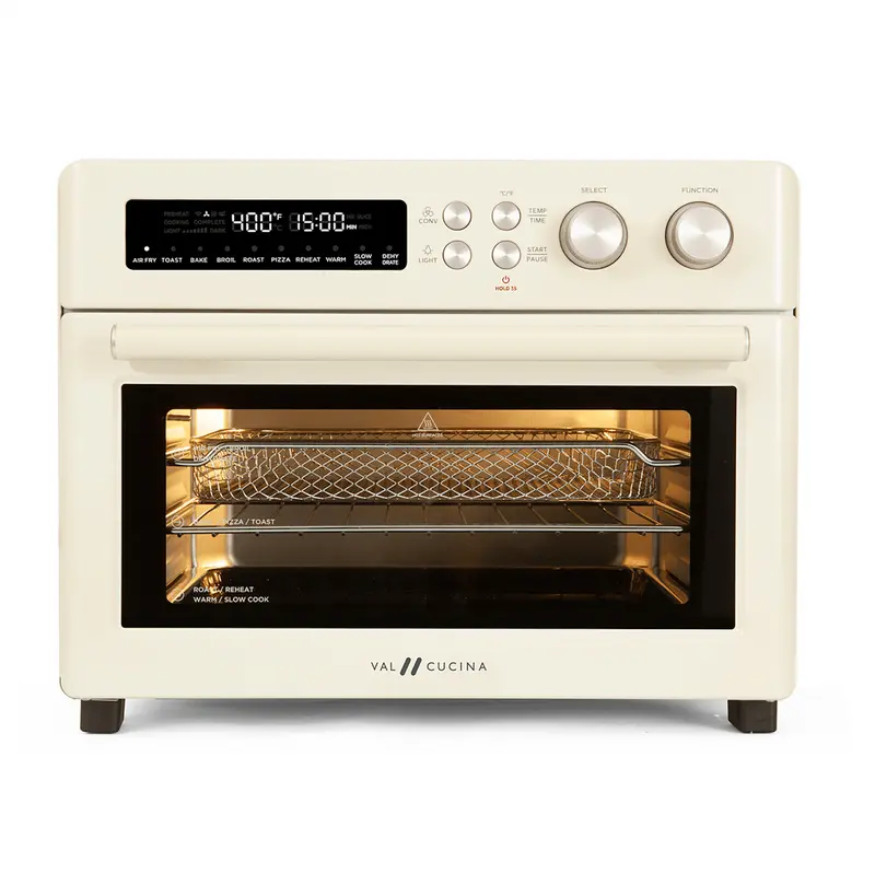 Val Cucina Roma Retro Air Fryer Toaster Oven – 10-In-1 Cream Finish 1