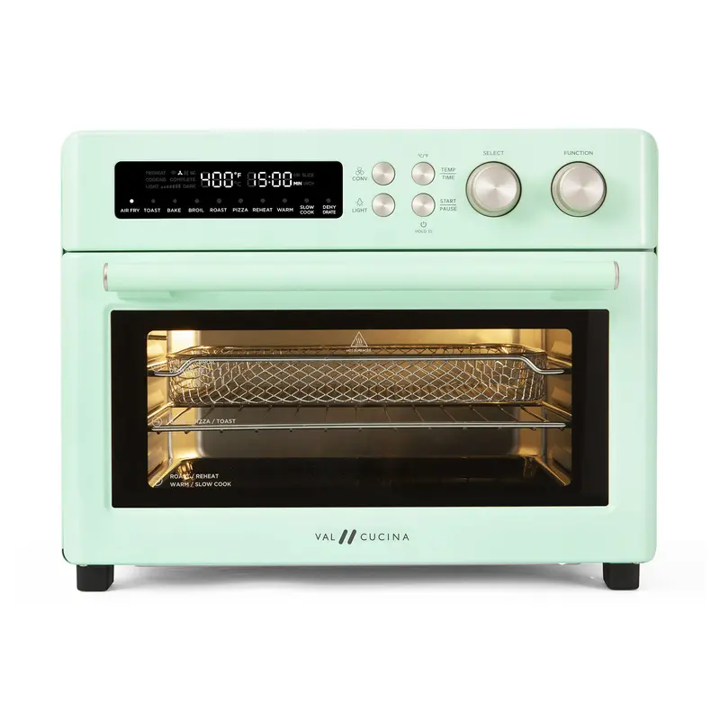 Val Cucina Roma Retro Air Fryer Toaster Oven – 10-In-1 Sage Green 1