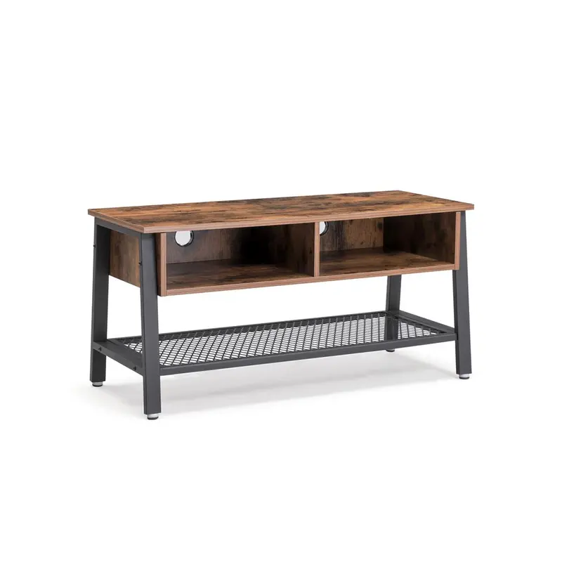 Ventilated Tv Cabinet – Media Stand With Netted Shelf For Media Accessories 1