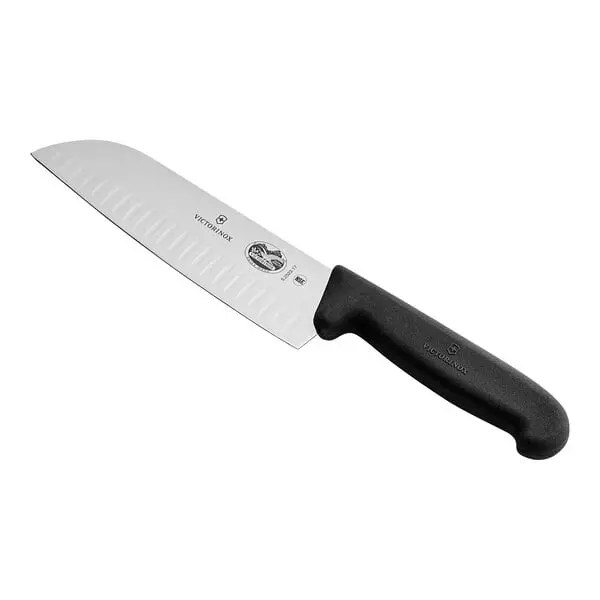Victorinox 7-Inch Granton-Edge Santoku Knife With Black Fibrox Handle 1