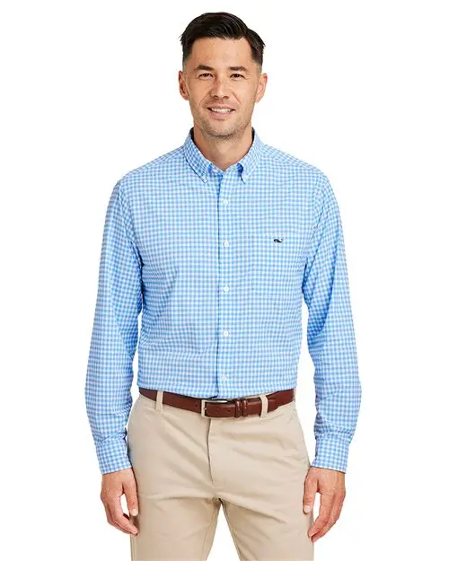 Vineyard Vines W012060 Men'S On-The-Go Nylon Gingham Shirt 1