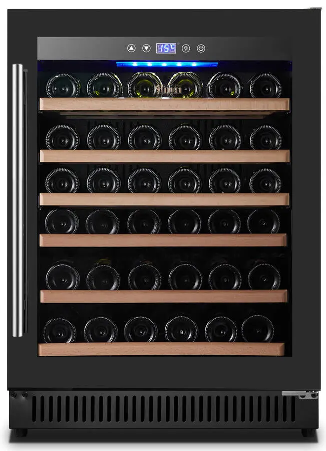 Vinovero 23" Single-Zone Wine Cooler – 51-Bottle Capacity, Black Full-Glass Door 1