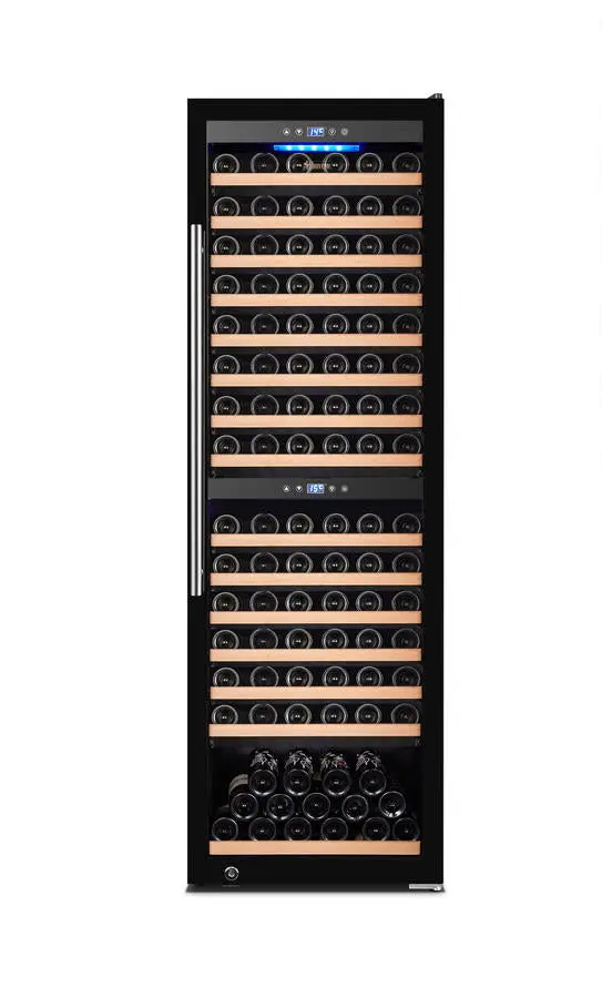 Vinovero 27" Dual-Zone Wine Cooler – 181-Bottle Capacity, Black Full-Glass Door 1
