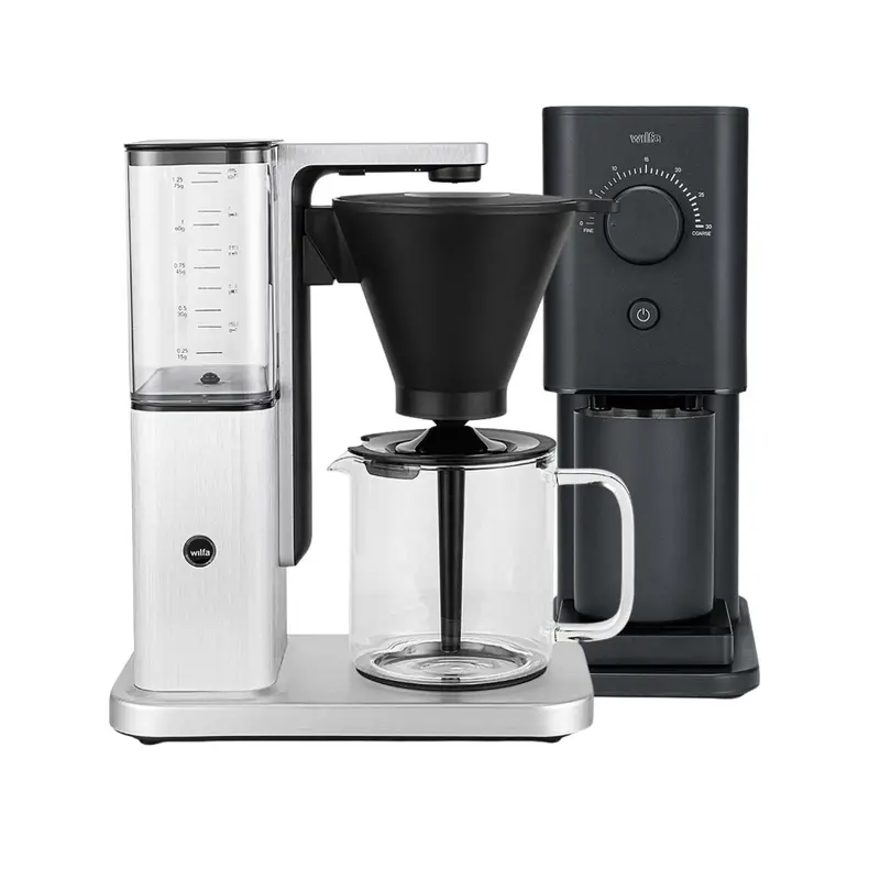 Wilfa Zense Alux Coffee Maker (Brushed Aluminium) + Zense Grinder Bundle 1