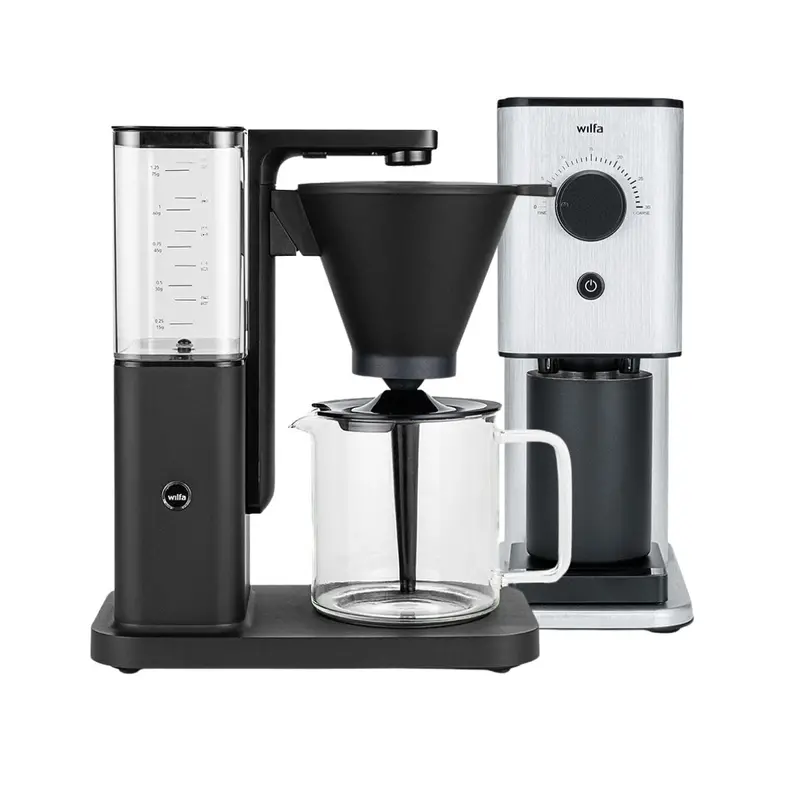 Wilfa Zense Black Coffee Maker Paired With Zense Alux Grinder 1