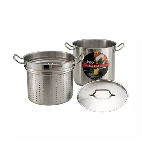 Winco 12-Quart Stainless Steel Pasta Steamer And Cooker – Space-Saving Design 1