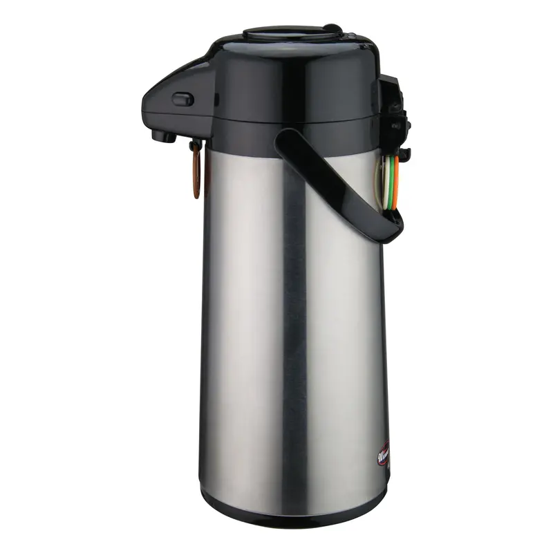 Winco Ap-522 2.2-Liter Glass-Lined Airpot With Stainless Steel Housing And Push-Button Lid 1