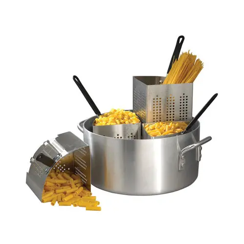 Winco Aps-20 20-Quart Aluminum Pasta Cooker Set With Lid And Strainer 1