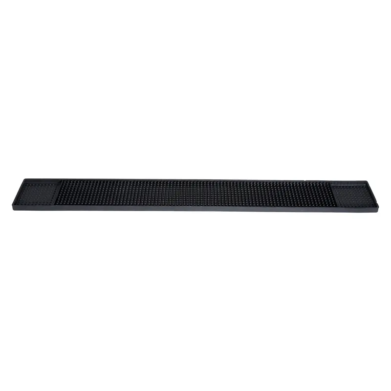 Winco Bm-327K Black Bar Rail Spill Mat (27" X 3.25") 1