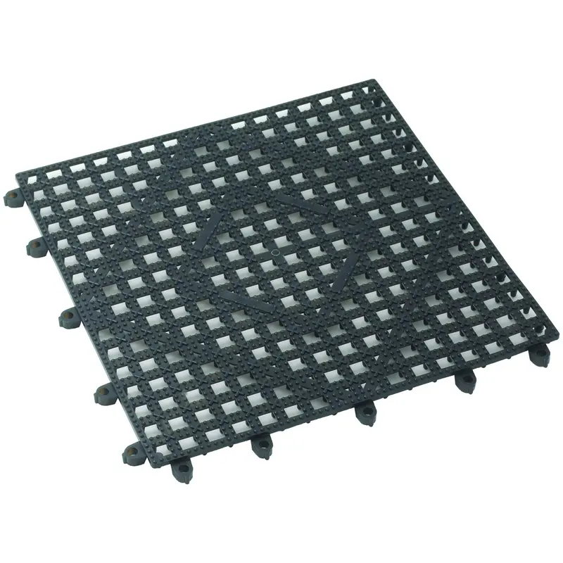 Winco Bml-12K Interlocking Dark Smoke Bar Mat (12" X 12") 1